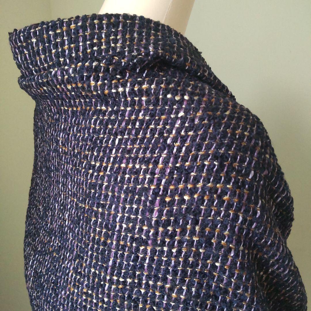 国産ふんわりツイード/パープル（紫）・モモンガカーディガン