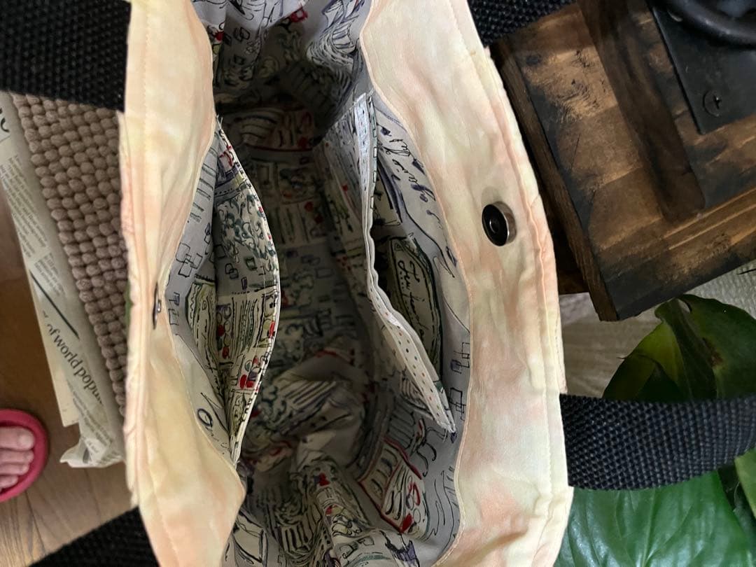 ハワイアンキルト　ハワイアンキルトバッグ　トートバッグ　猫バッグ　ヤシの木