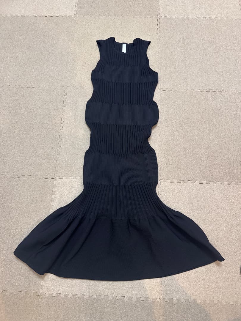 CFCL リブ編みノースリーブワンピース ブラック サイズ1