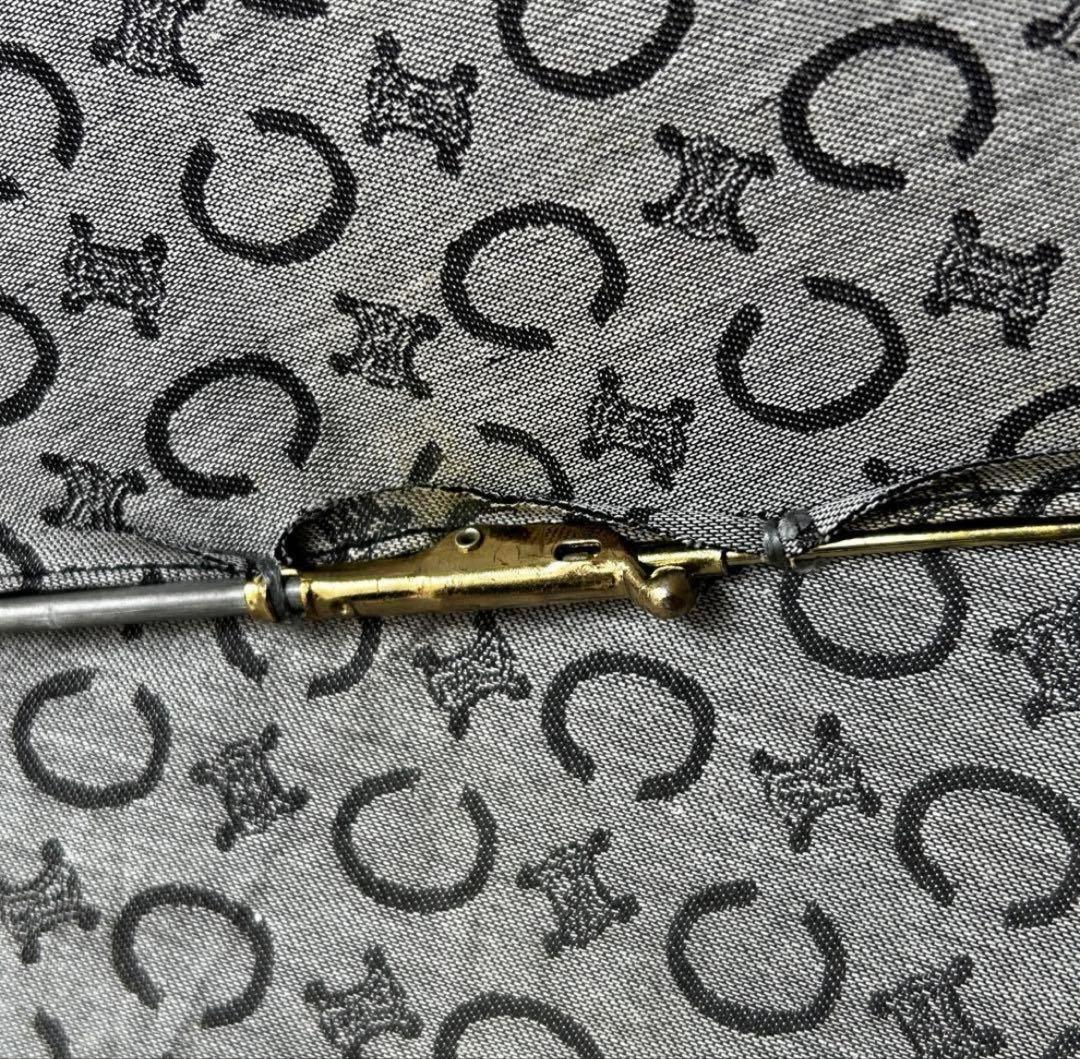 【最終価格】美品CELINE セリーヌ マカダム総柄　UV折り畳み傘 収納袋付