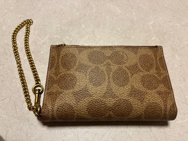 COACH コーチ ジップ チェーン カード ケース シグネチャー キャンバス