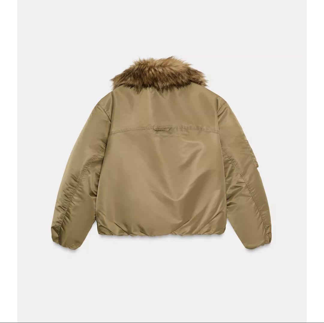 ZARA ザラ　フェイクファー襟ボンバージャケット　M