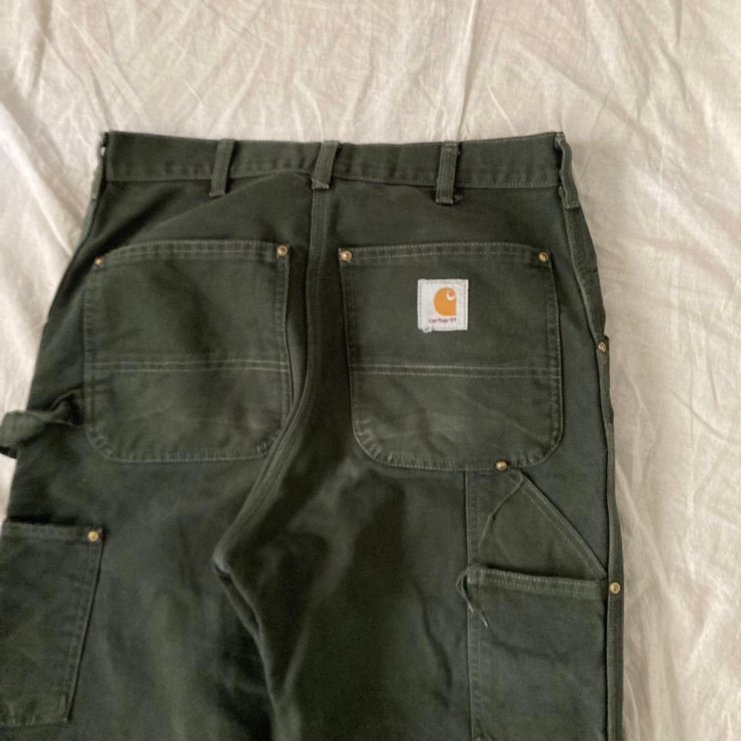 90s カーハート ダブルニー ペインターパンツ グリーン カーキ ダック