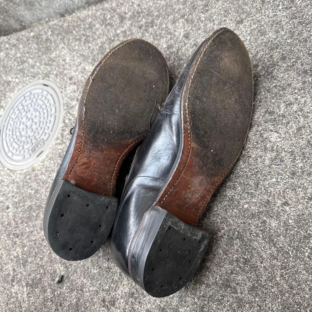 70s ビンテージ US NAVY サービスシューズ 黒 レザーシューズ