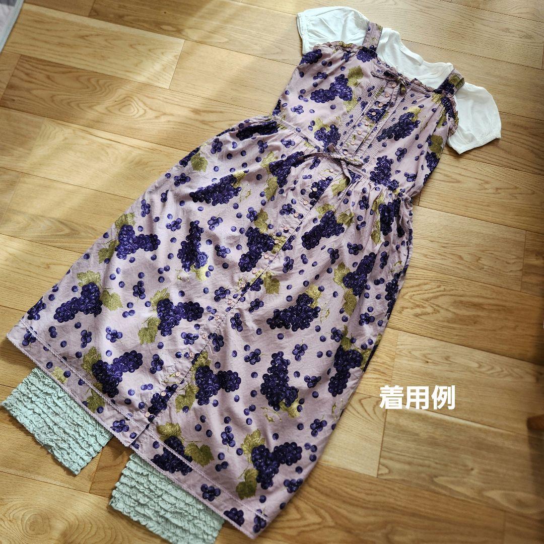 ピンクハウス 綿ローンキャミワンピース、ジャンパースカート 葡萄柄 2way