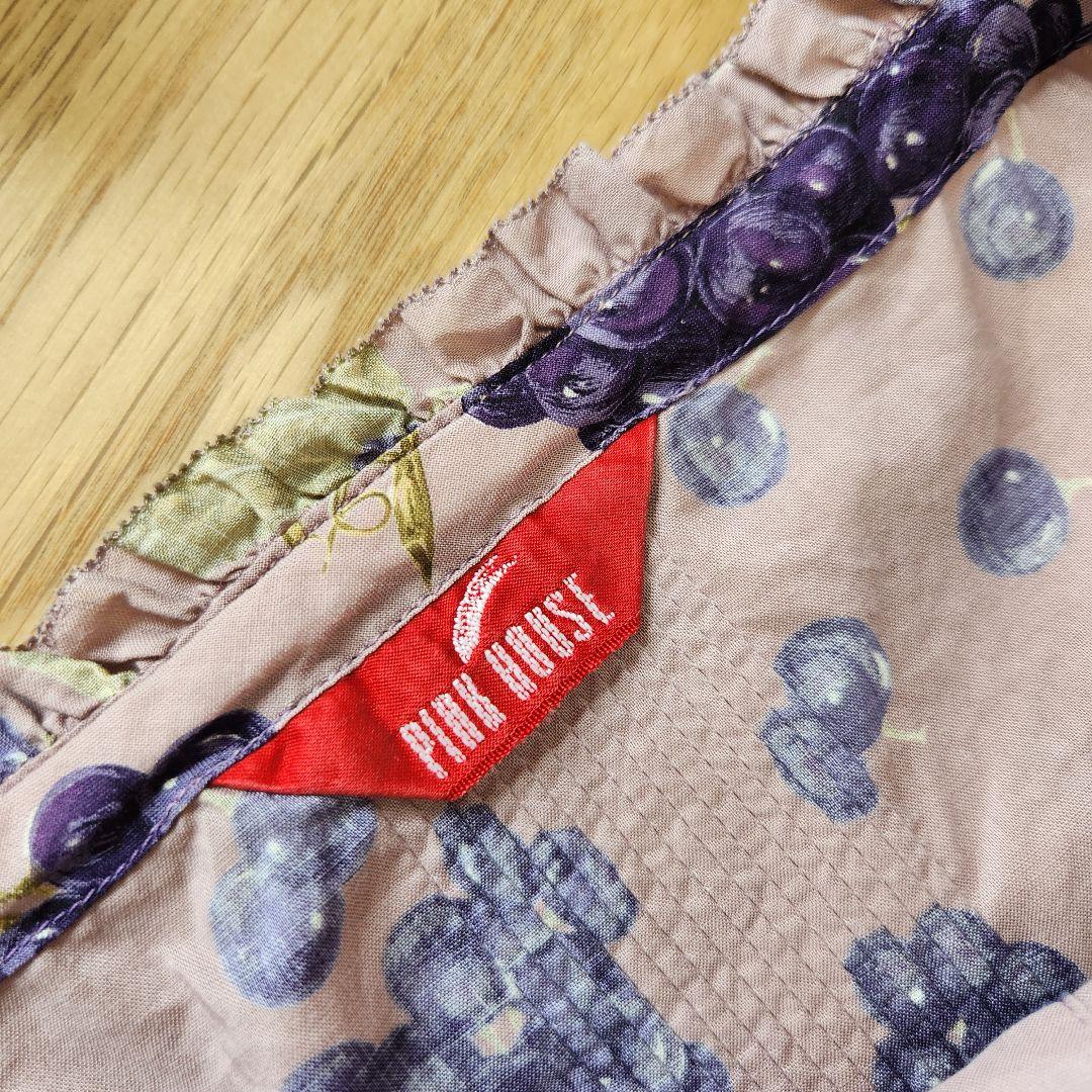 ピンクハウス 綿ローンキャミワンピース、ジャンパースカート 葡萄柄 2way