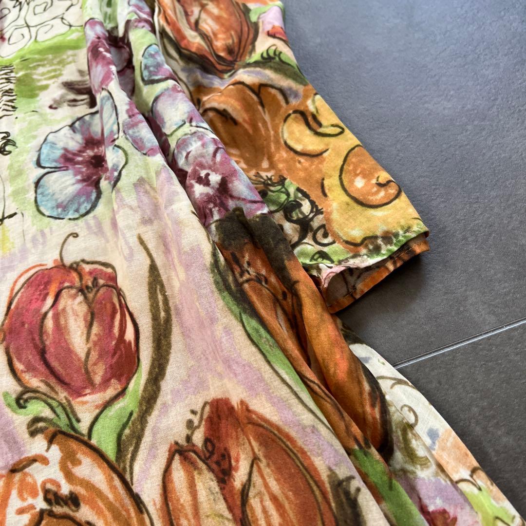 激レア♡Sybilla シビラ絵画総柄　コットン チュニック ワンピース ⑤