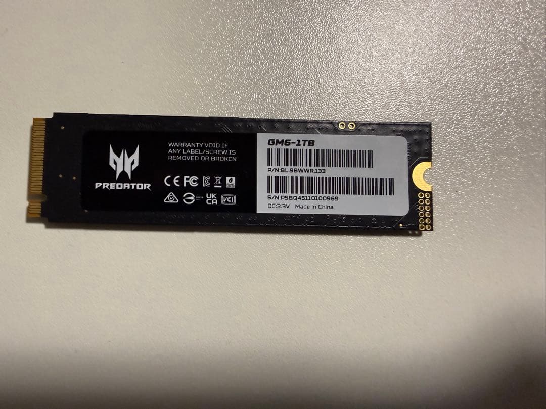 内蔵型SSD Predator GM6 1TB SSD