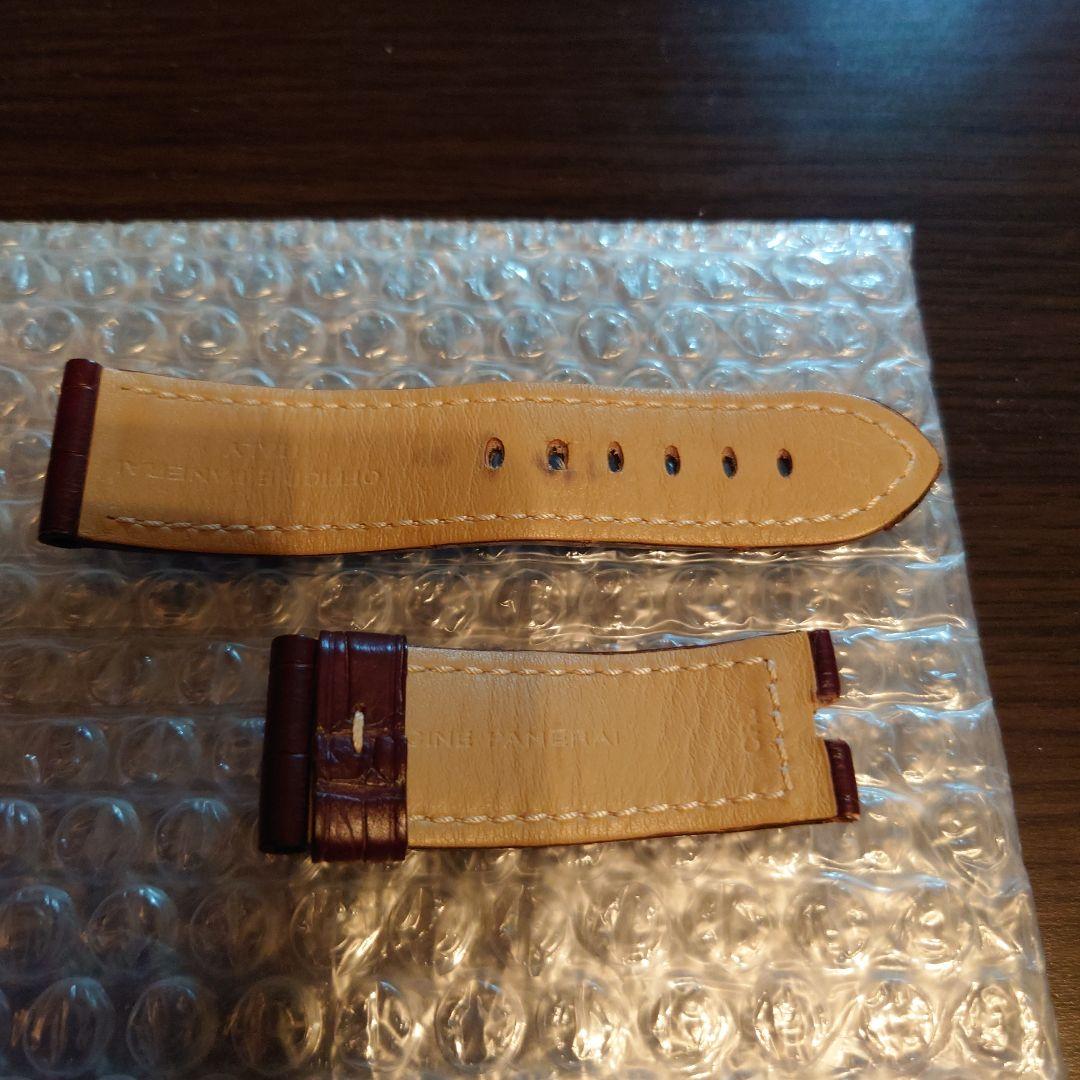 パネライ純正 アリゲーター皮 ブラウンレザーベルト 24/22mm