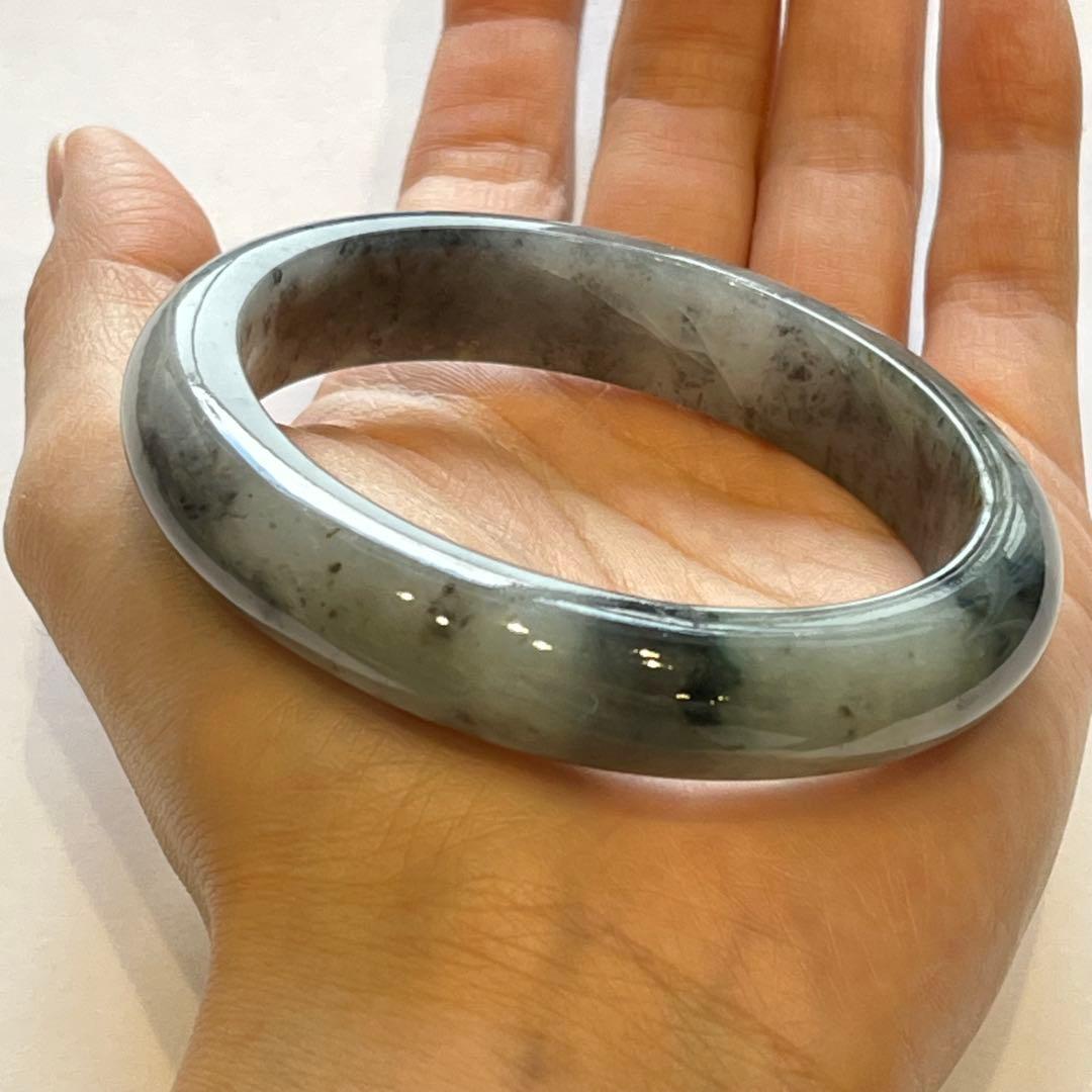 糸魚川 翡翠 バングル ほんのり青灰色混じり ブレスレット