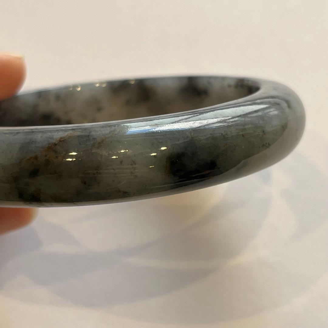 糸魚川 翡翠 バングル ほんのり青灰色混じり ブレスレット