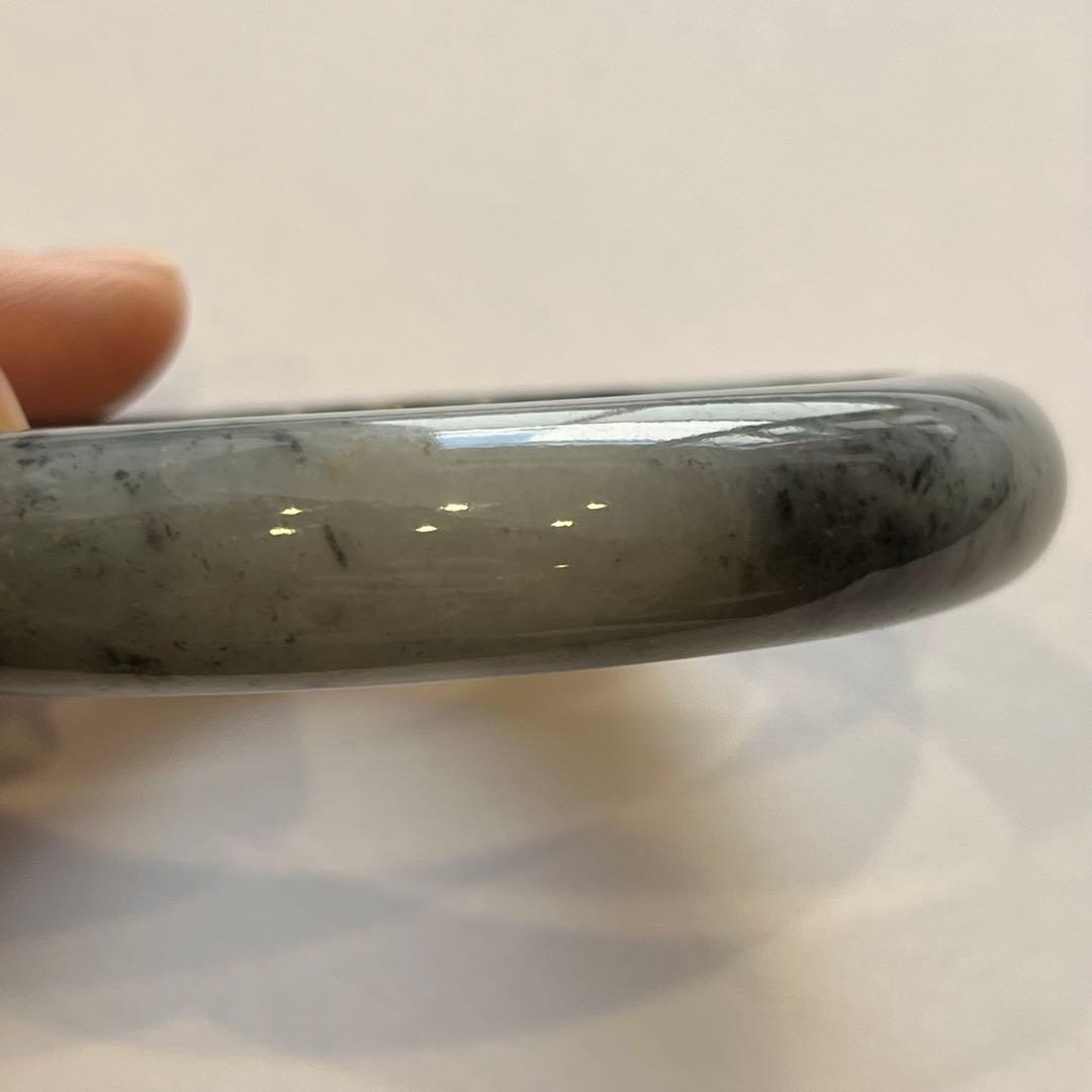 糸魚川 翡翠 バングル ほんのり青灰色混じり ブレスレット