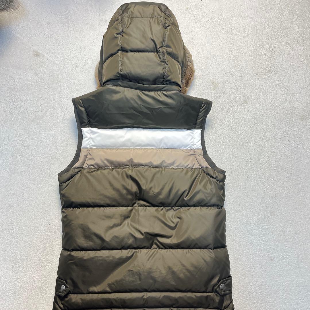 バーバリーブラックレーベル ラビットファー ノバチェック ダウンベスト L