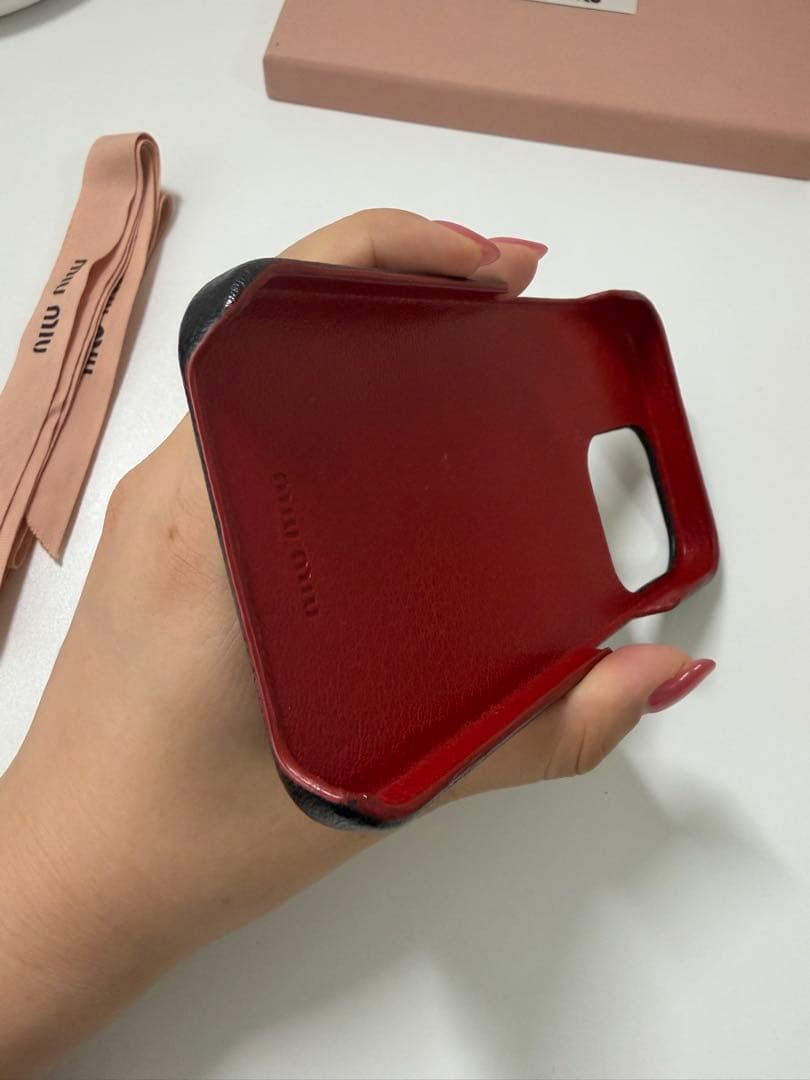 miu miu ブラックレザー iPhone13proケース