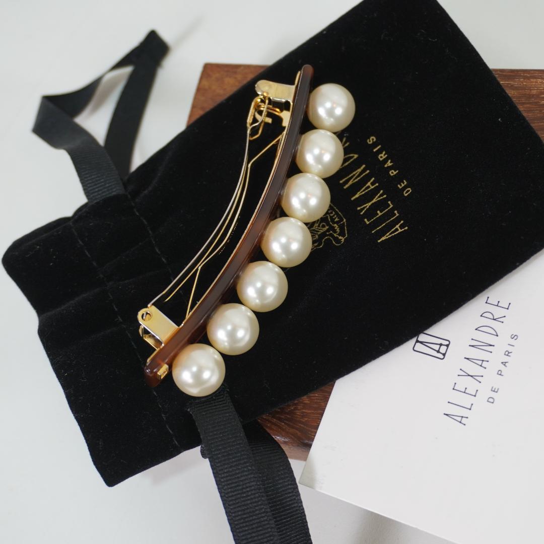 〇●ALEXANDRE DE PARI●〇アレクサンド　バレッタ　　パール装飾