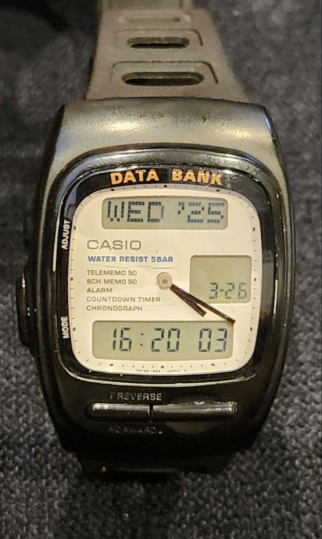 カシオ 腕時計 データバンク AB-50W casio 電池交換