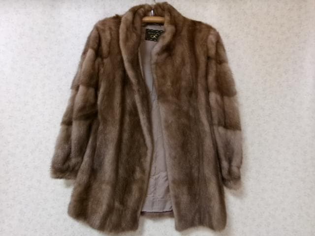 103647　エレガンスエルファー　毛皮コート　ブラウン　F