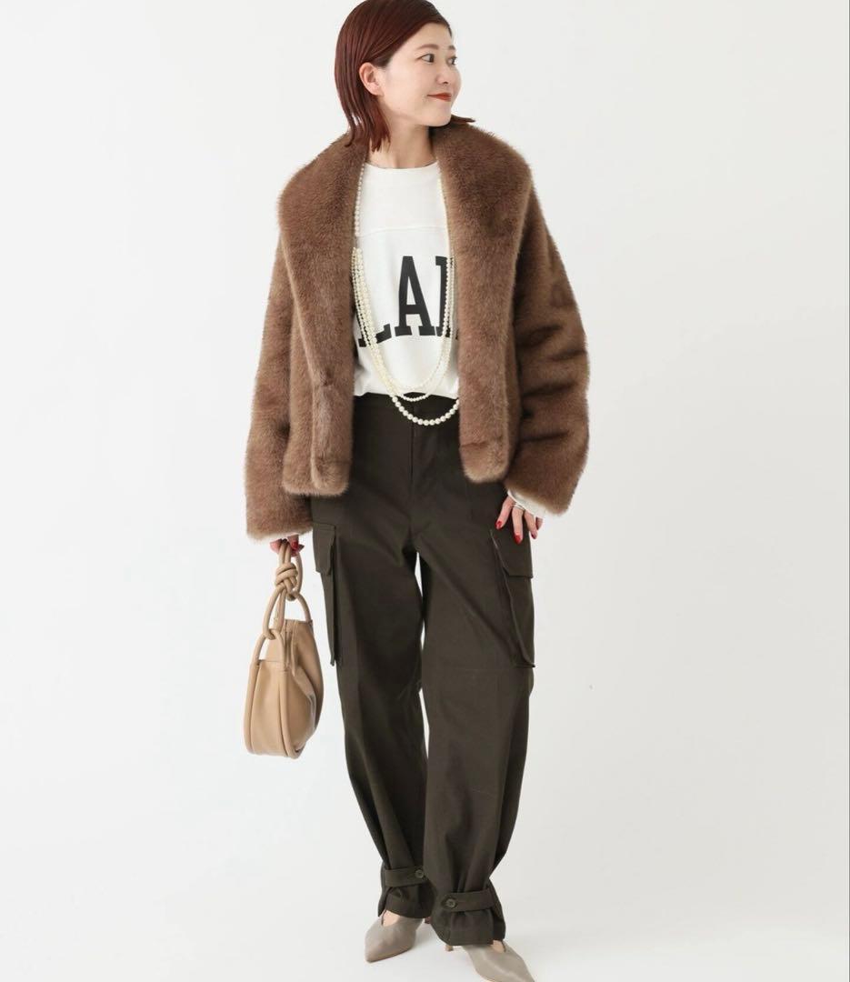 スピックアンドスパン★ブラウンファーショートコート