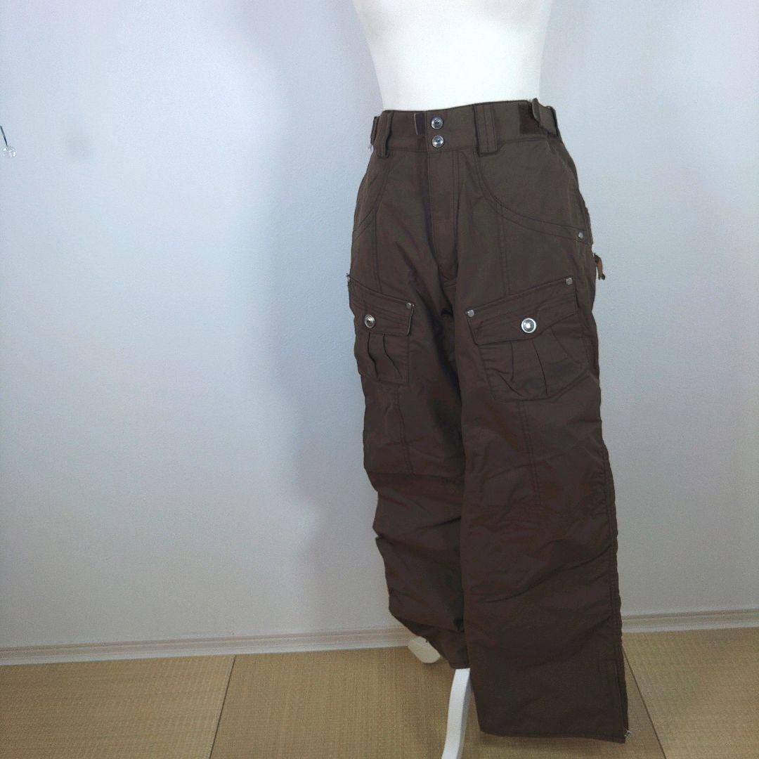 レディース　L　スキー　スノーボードウェア　上下セット　ブラウン　レッド