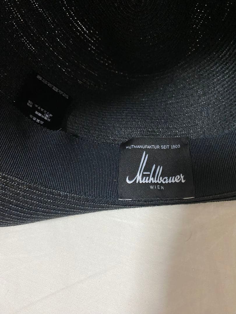 [新品未使用]MUHLBAUERミュールバウアー　ペーパーハット　帽子　　黒