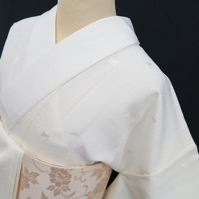 新品 鶴 着物 正絹“温もり抱いて夢見心地”仕付け糸付 長襦袢 6101