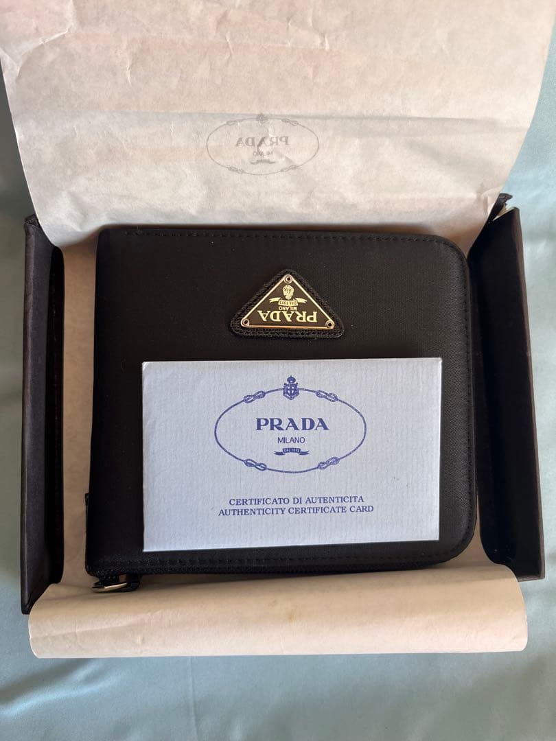 PRADA プラダ ナイロン 二つ折り財布 MV1 VELA NERO 未使用品