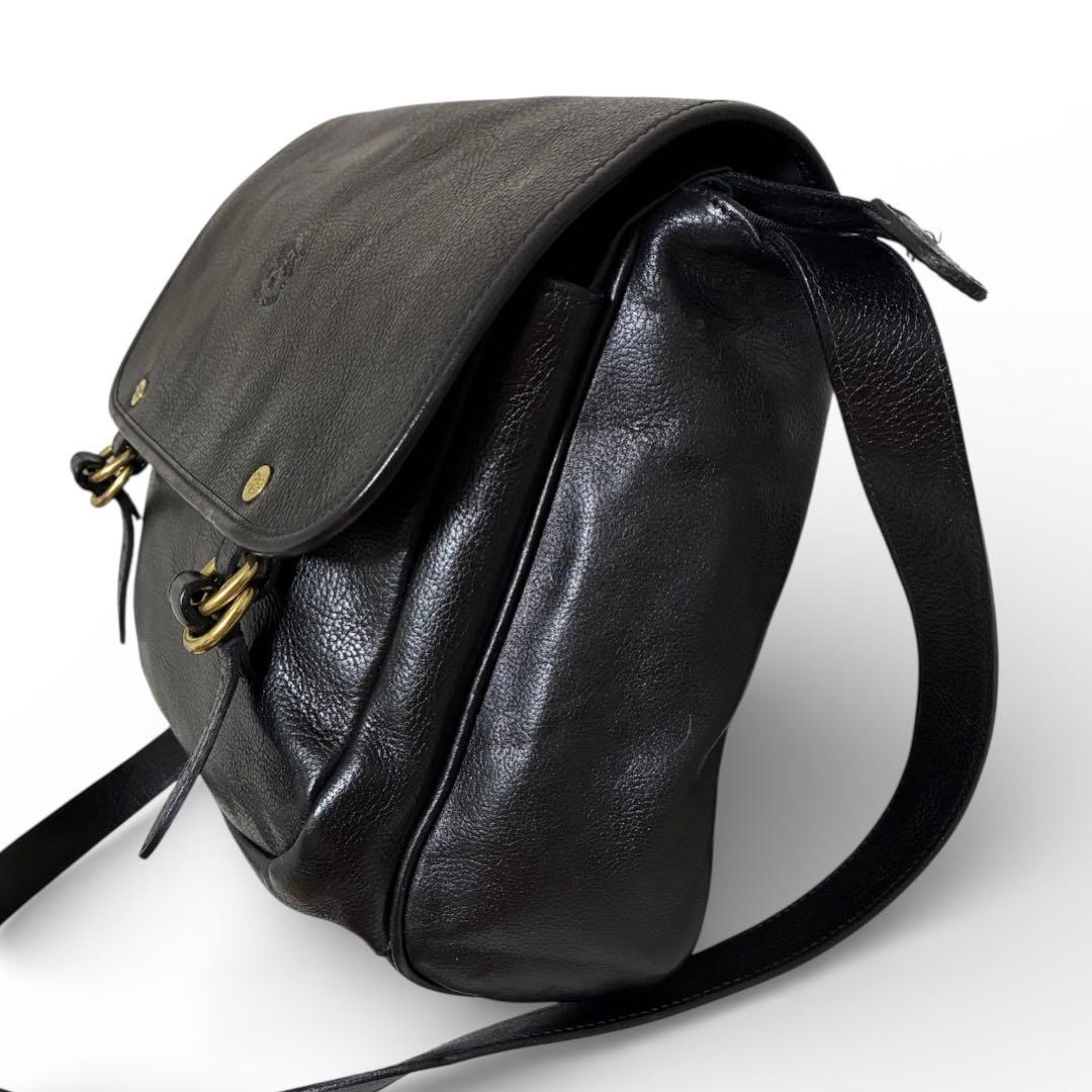 【でぐ様】　　イルビゾンテ 牛革ショルダーバッグ かぶせメッセンジャーバッグ