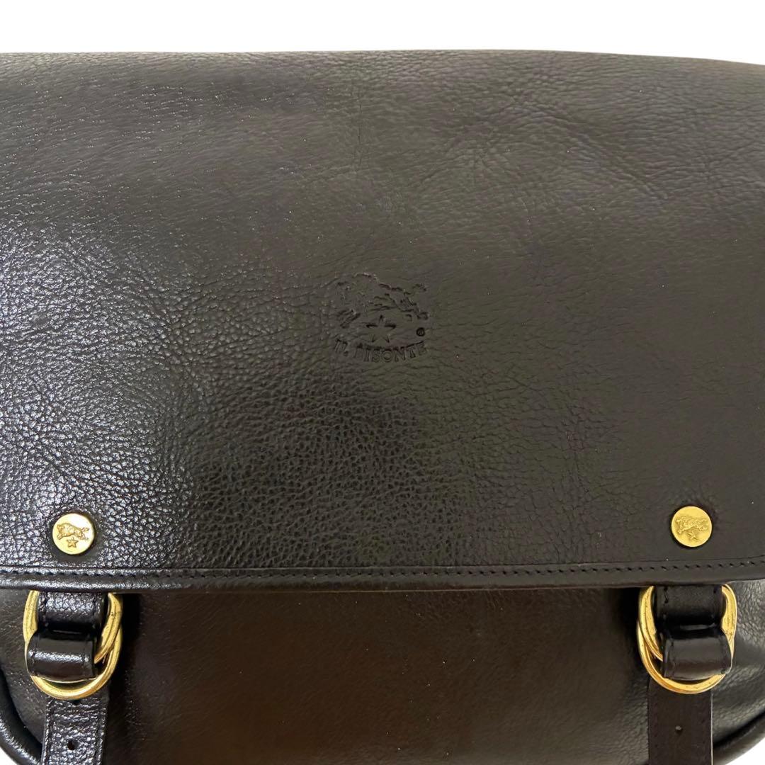 【でぐ様】　　イルビゾンテ 牛革ショルダーバッグ かぶせメッセンジャーバッグ