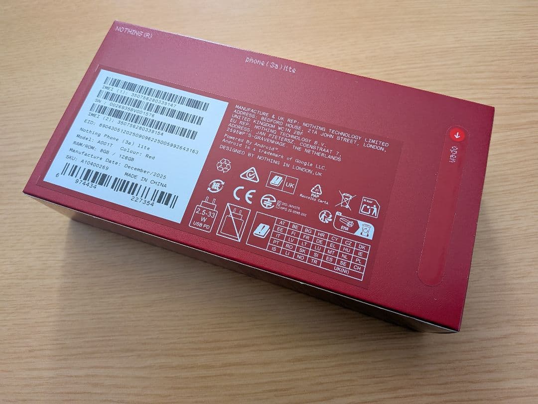 Nothing Phone (3a) Lite SIMフリー レッド