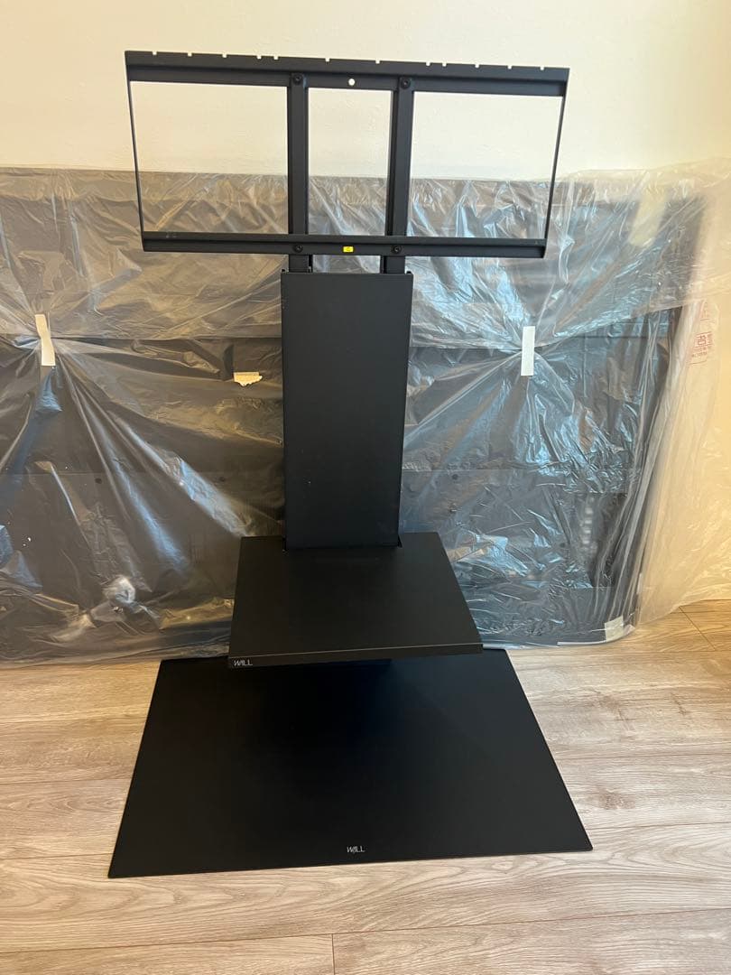 WALL ブラックテレビスタンド 取り付け金具付き