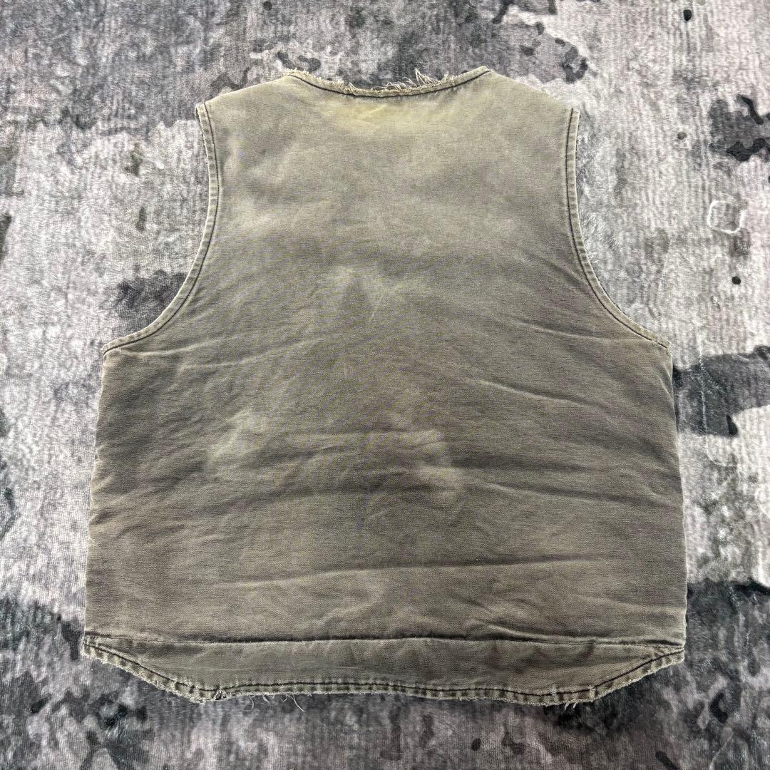 Carhartt ダックベスト V26 ボロ レザータグ 雰囲気抜群 一点物