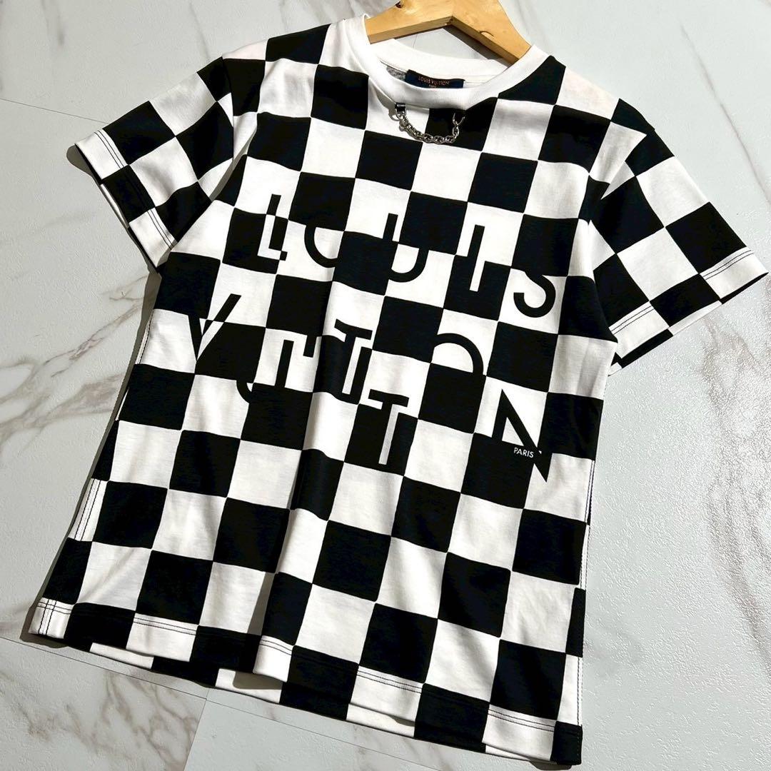 LOUIS VUITTON ルイヴィトン Tシャツ チェーン ダミエ柄 現行タグ