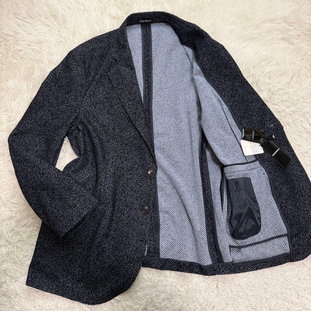 未使用タグ付き2XLサイズ相当　エンポリオアルマーニ　テーラード　アンコン　総柄