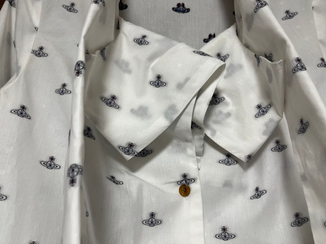 ヴィヴィアンウエストウッド ボウタイ ブラウス 総柄 オーブ刺繍 レッドレーベル