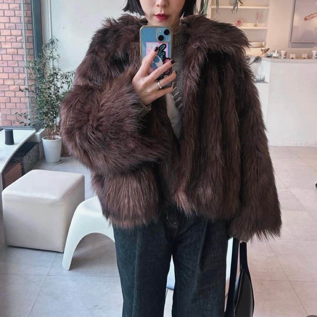 【Mi】leinwande Vegan Fur Jacket ブラウン