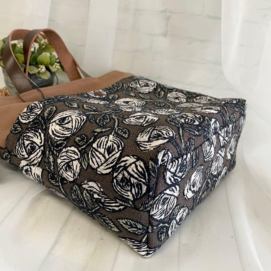 ハンドメイド　ポケットトートバッグ　ミナペルホネン　rosy 451