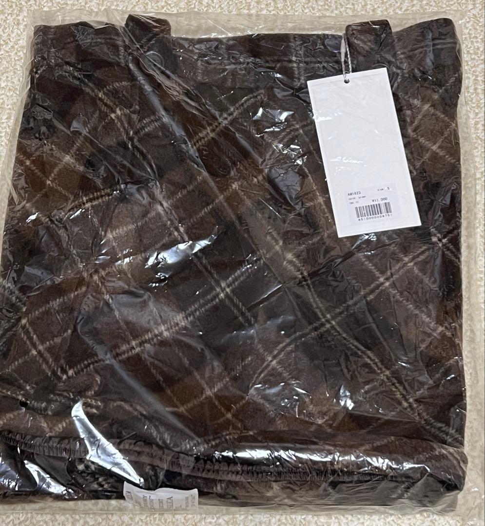 【新品】Ribbon check mini pants ブラウン色 サイズS