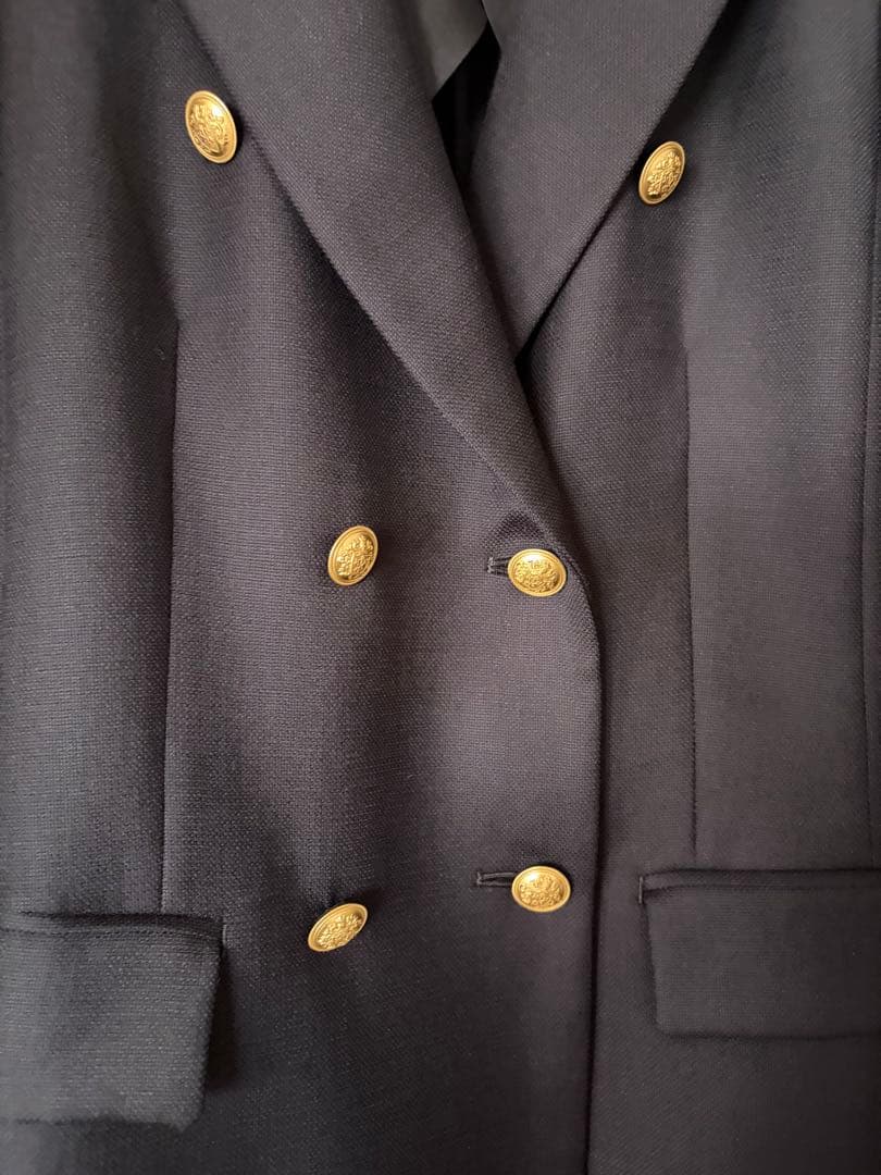 ANAYIウールオックスダブルジャケット38アナイネイビー金ボタン