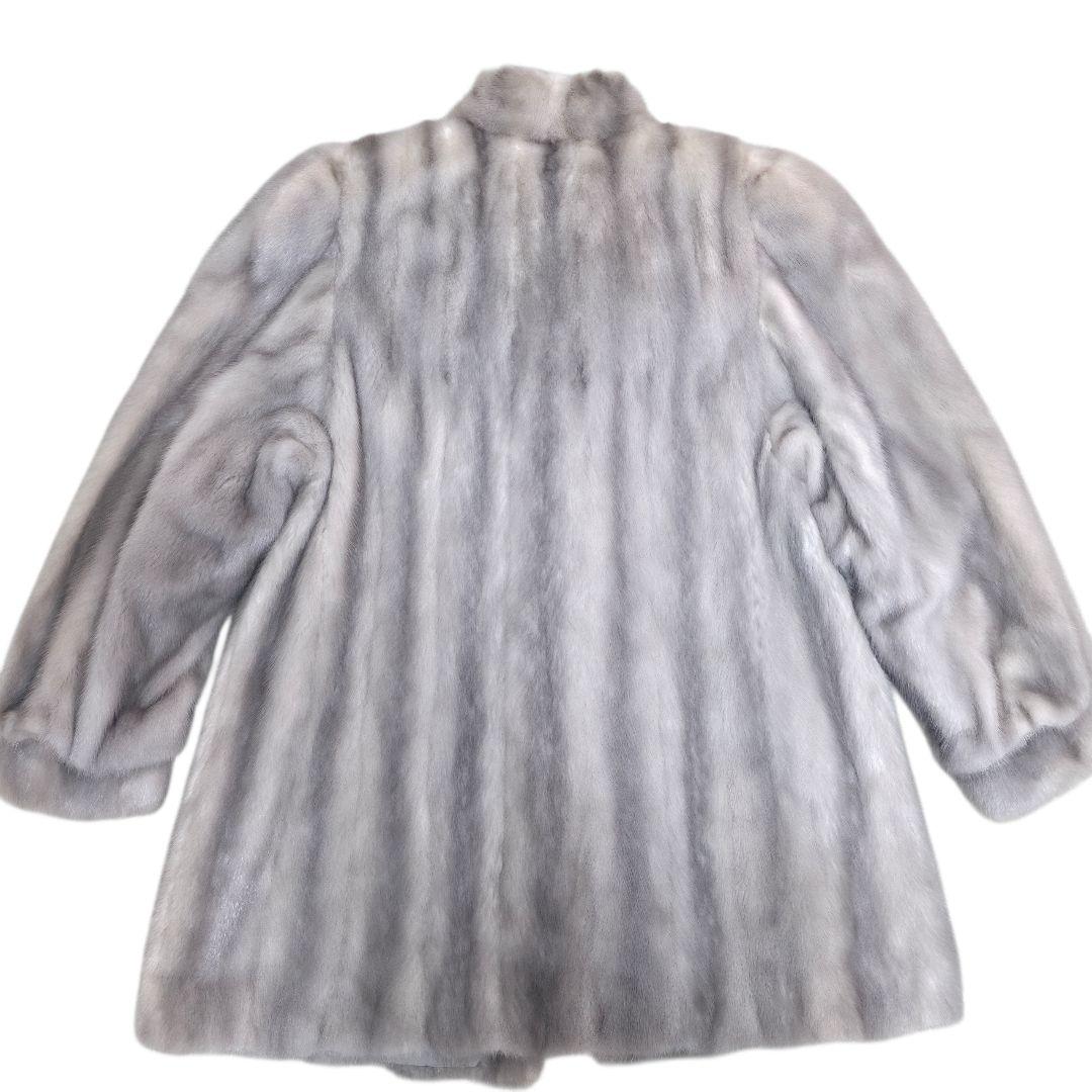 タグ付美品 サファイアミンク ミドル丈 サガミンク ファーコート 本毛皮 LL位