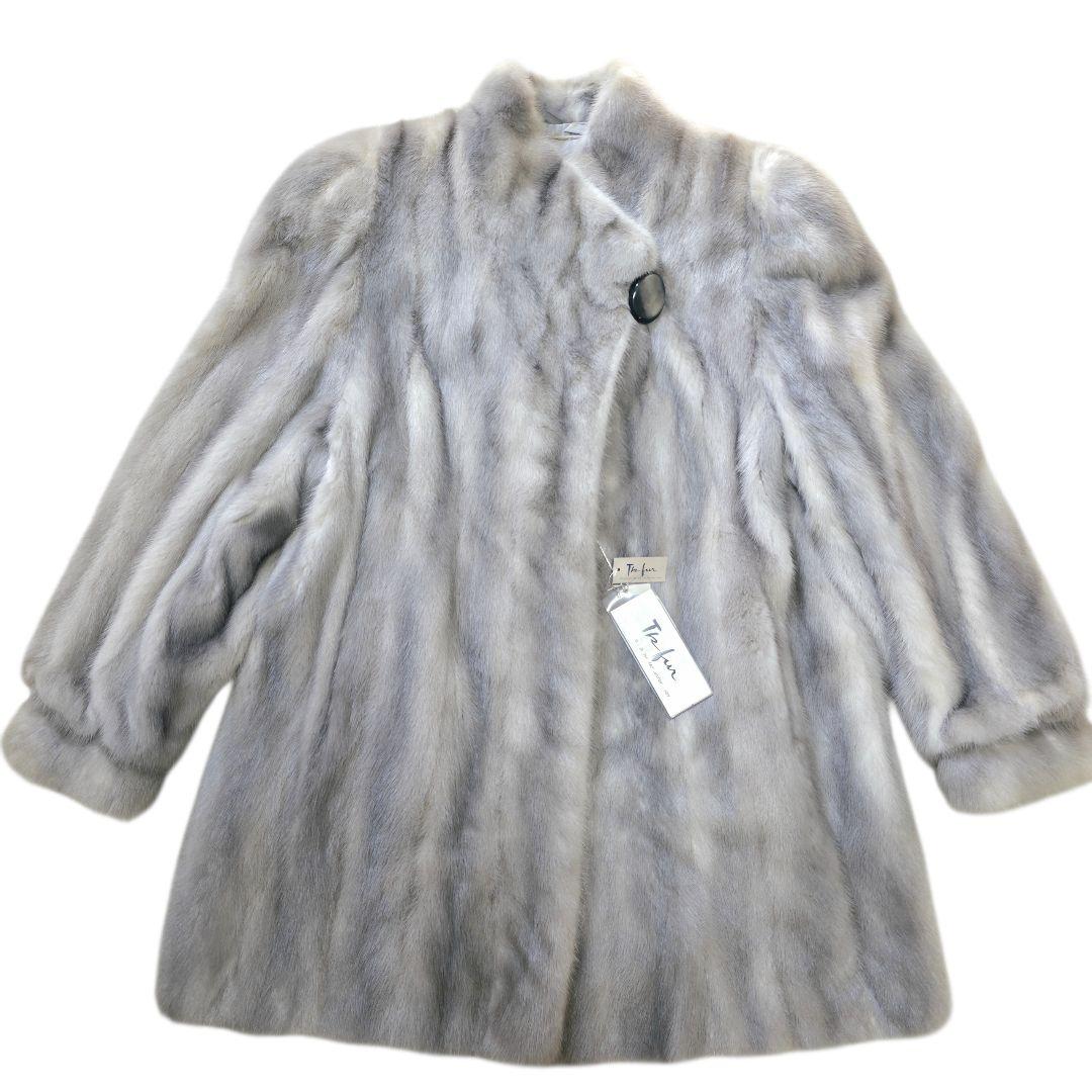 タグ付美品 サファイアミンク ミドル丈 サガミンク ファーコート 本毛皮 LL位