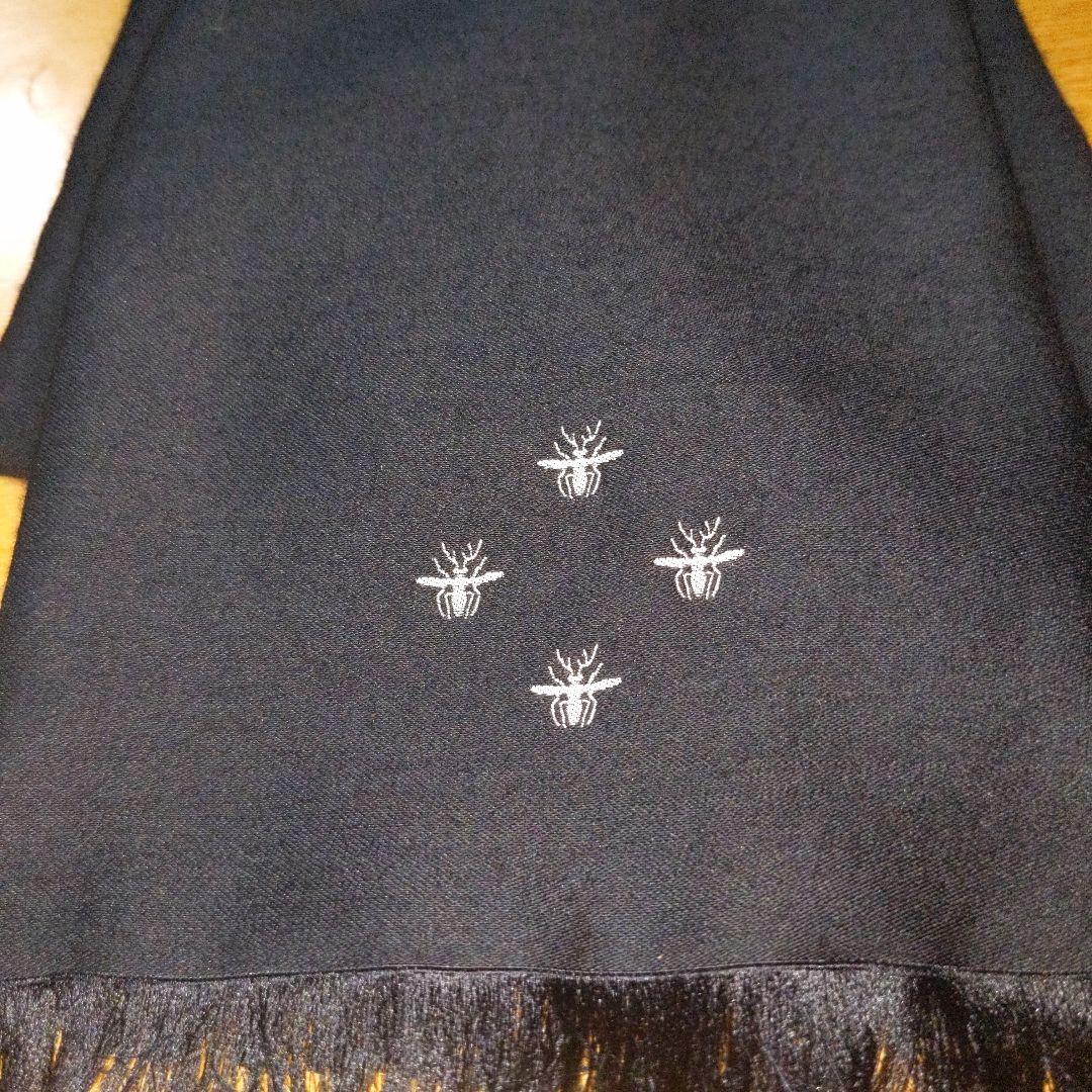 Dior HOMME ストール（黒）Bee刺繍入り