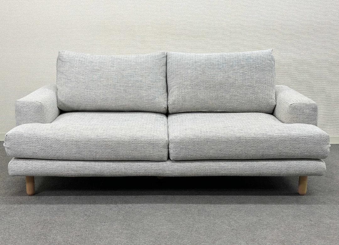 美品■ウニコ■IRULAカバーリングソファ　2.5P　ライトグレー　ファブリック