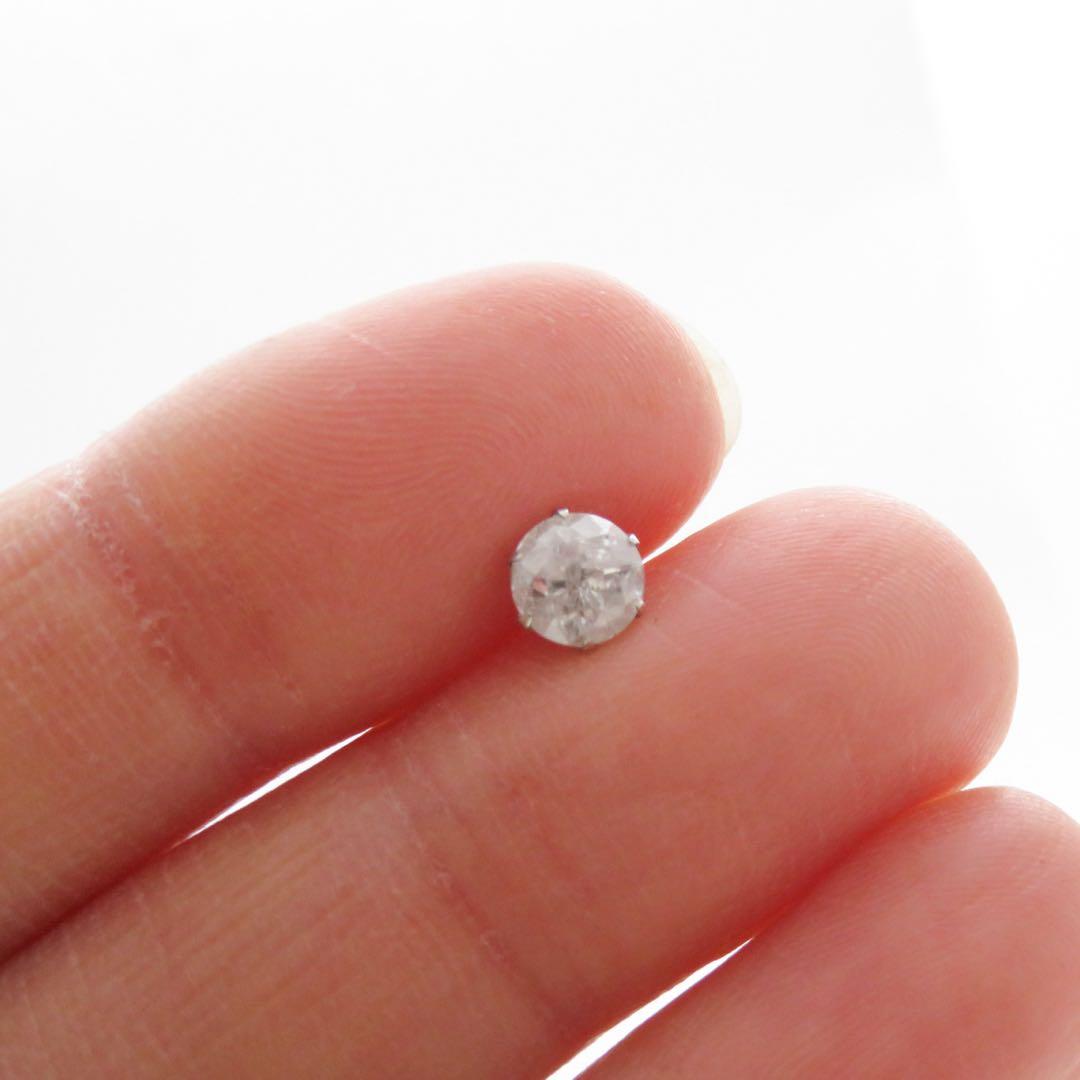 罪*K様 K10WG 天然ダイヤモンド 0.55ct 片耳ピアス｜一粒タイプ　1