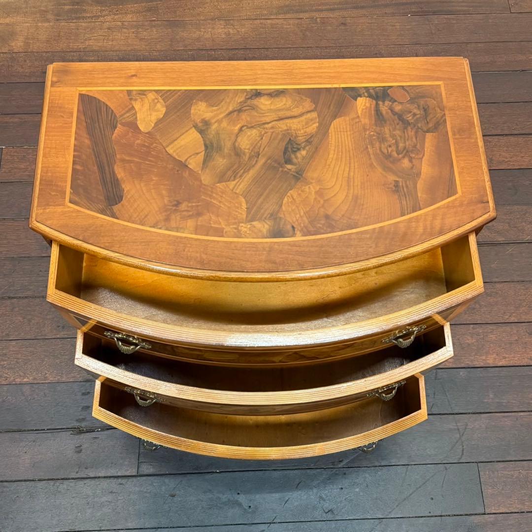 H19K8 イタリア製 象嵌細工 3段チェスト