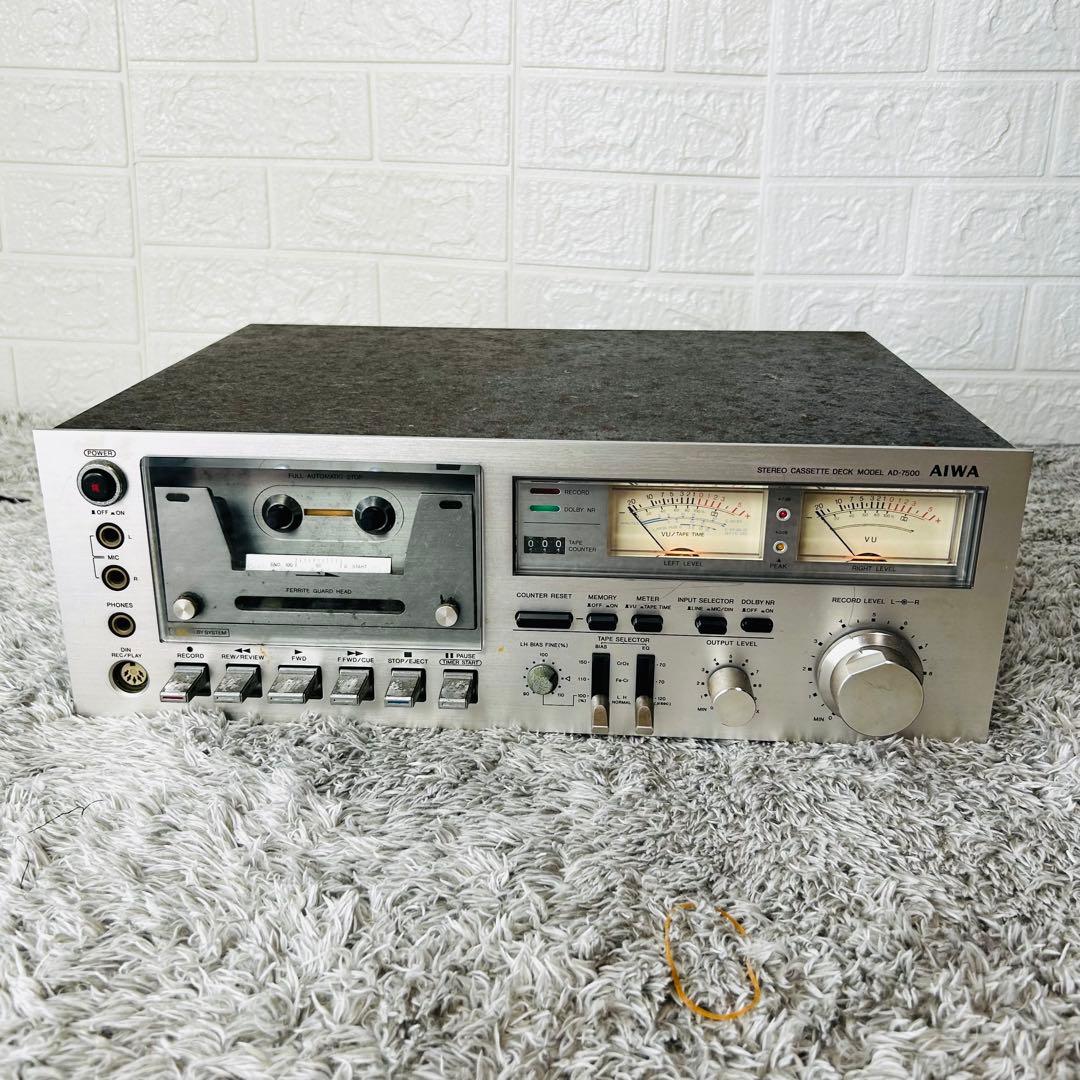 希少 AIWA アイワ AD-7500 カセットデッキ 昭和 レトロ 現状品