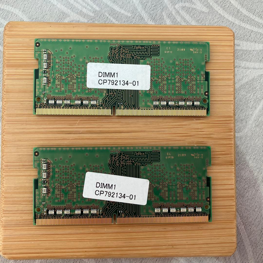 Samsung製ノートDDR4 8GBメモリ2枚　計16GB、3200AA規格
