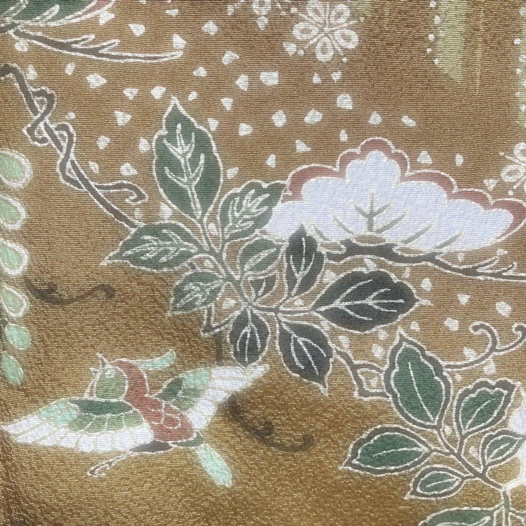 No.2963 正絹作家物(二代目清次郎)金彩縦縞訪問着　落款　美品