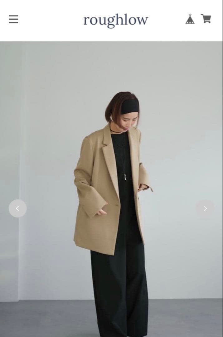 roughlow ベージュ ダブルブレスト テーラードジャケット
