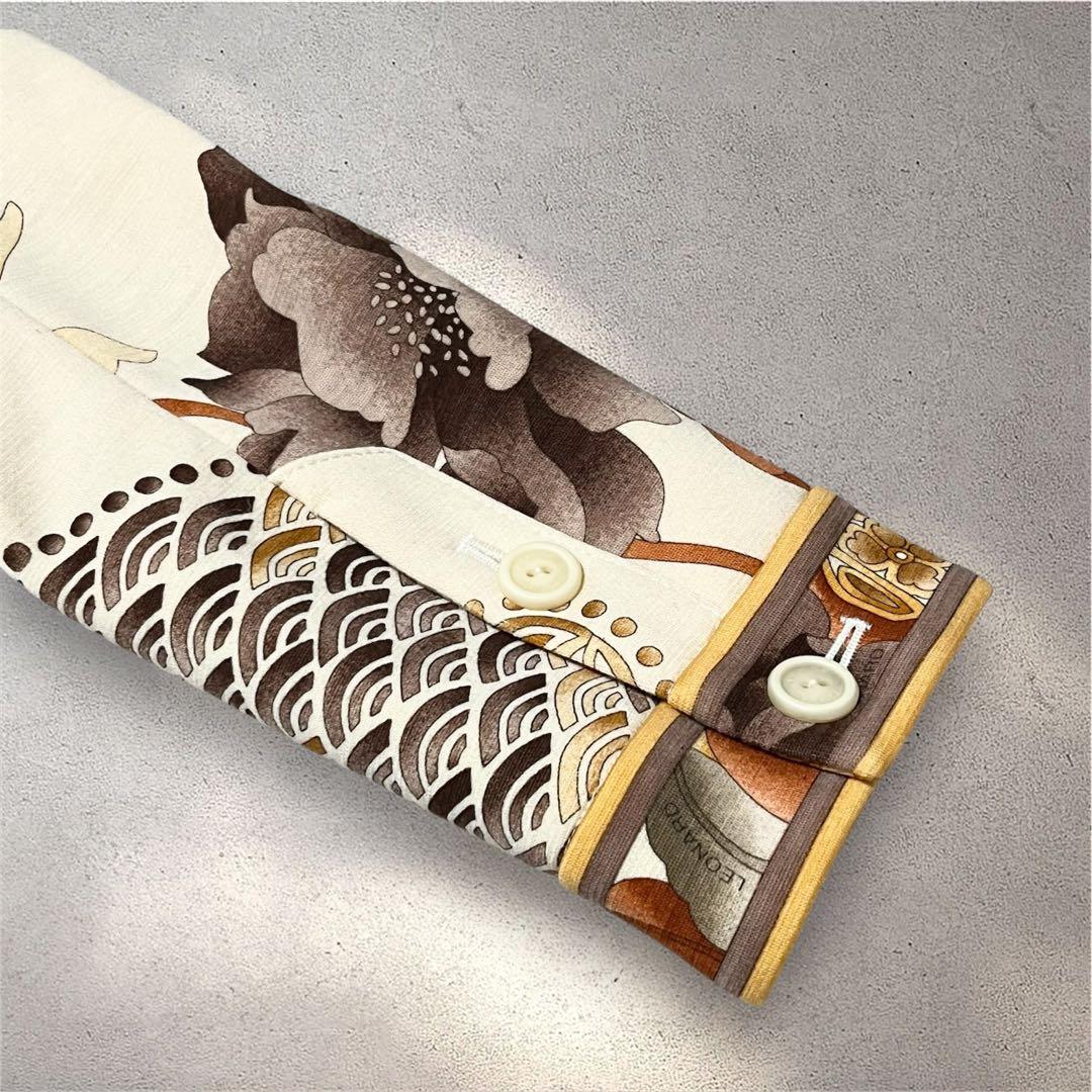 【未使用級】レオナール　ジャケット　花柄　ウール　ストレッチ　Mサイズ