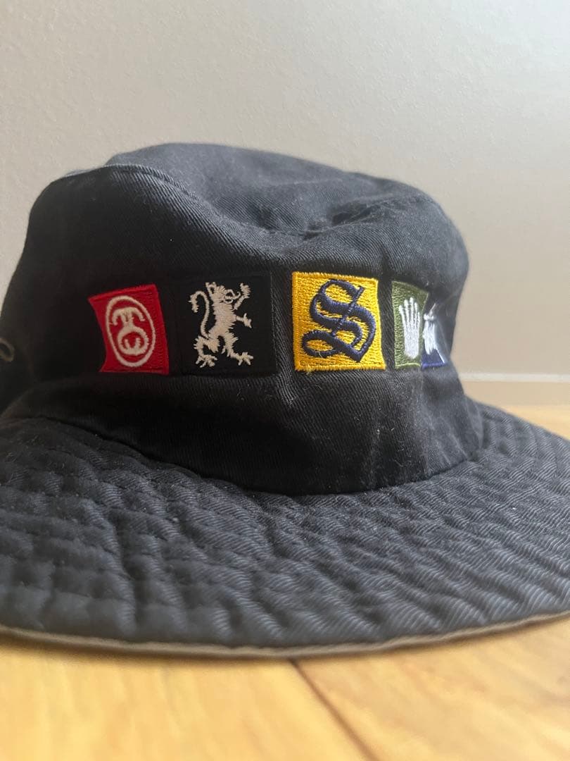 【 stussy 紺タグ オールドステューシー 歴代ロゴ バケットハット】